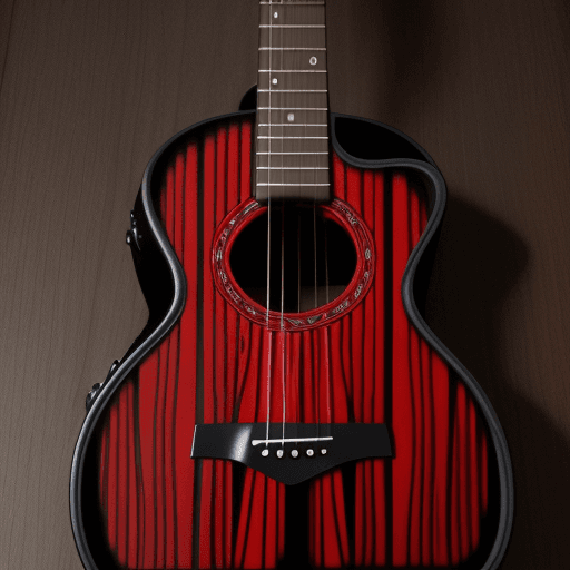 AI generated: acoustic guitar
japanse desing
wood black with details in red
