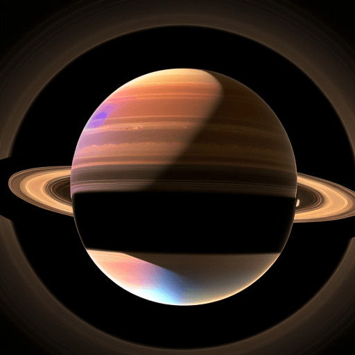 AI generated: Planet Saturn ruling over all the other planets. Cosmic chaos and horror erupts around the cosmos