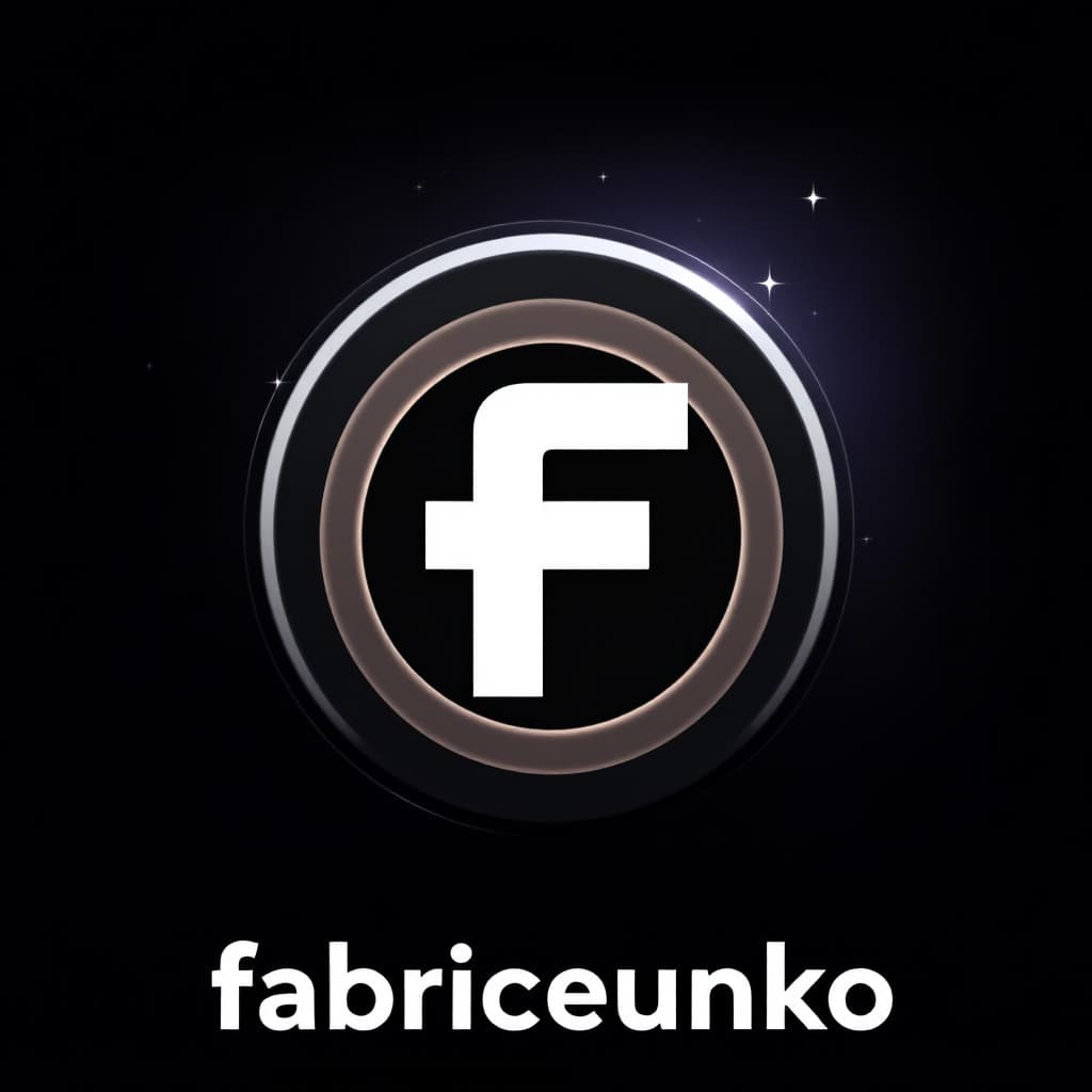 AI generated: A beautiful icon of a black and white logo of a game installation software with the text fabriceunko...