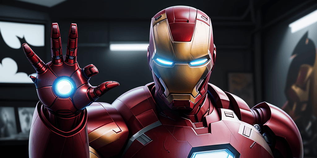 AI generated: iron man joue aux echecs avec batman, photorealism, future, futurism, mechanics, iron man in helmet,...