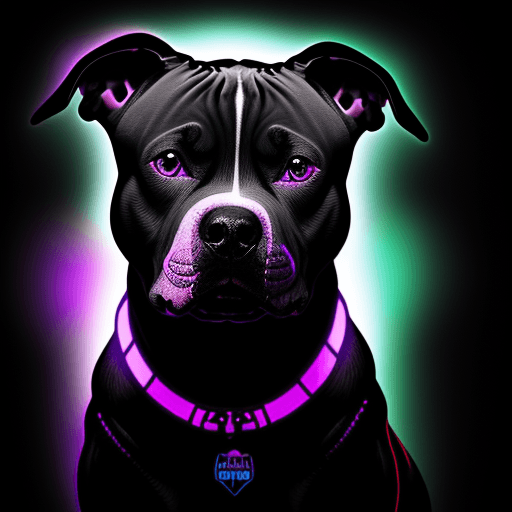 AI generated: Blacklight pitbull dog