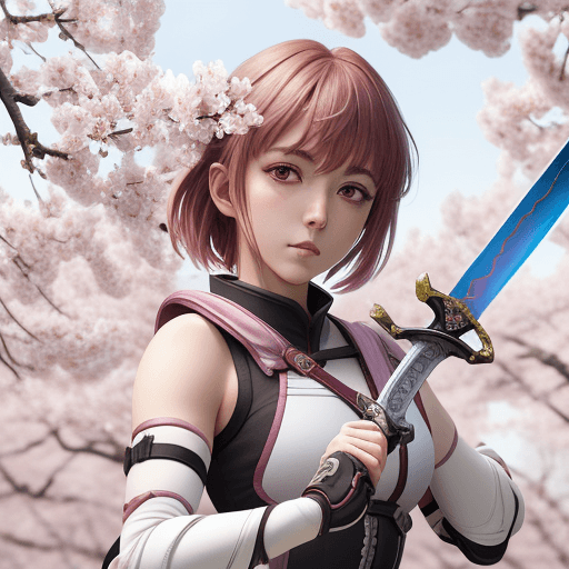 AI generated: <lora:SwordSakura:0.8>,upper body,blade to side,strike pose,blade down,blade right hand,<lora:UBWKat...