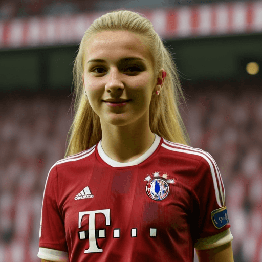 AI generated: bayern munchen player girl 20 year old