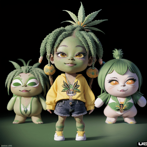 AI generated: Ganja mascot , ganja , cannabisplant mascot , Chibby style , Chibbi cannabis , bud , cannabisbud , m...