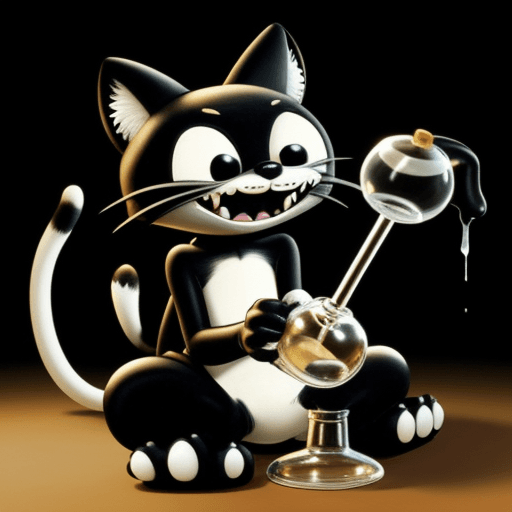 AI generated: felix the cat hitting a bong