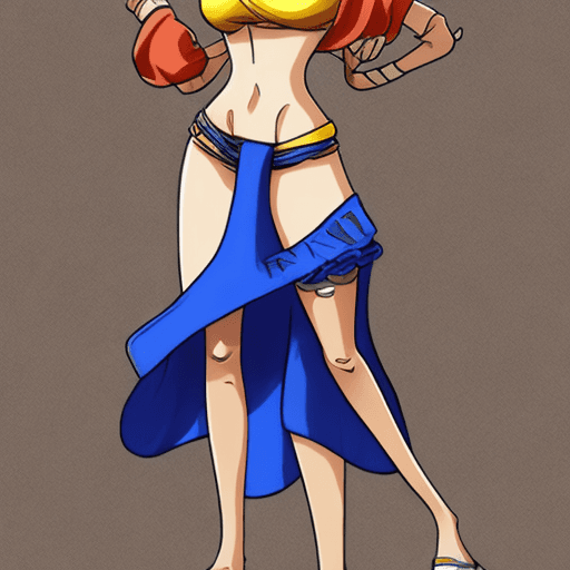 AI generated: Nami from one piece if she were a real person. Full body