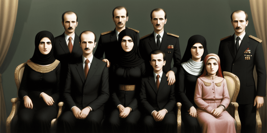 AI generated: The family of the criminal Hafez Al-Assad
