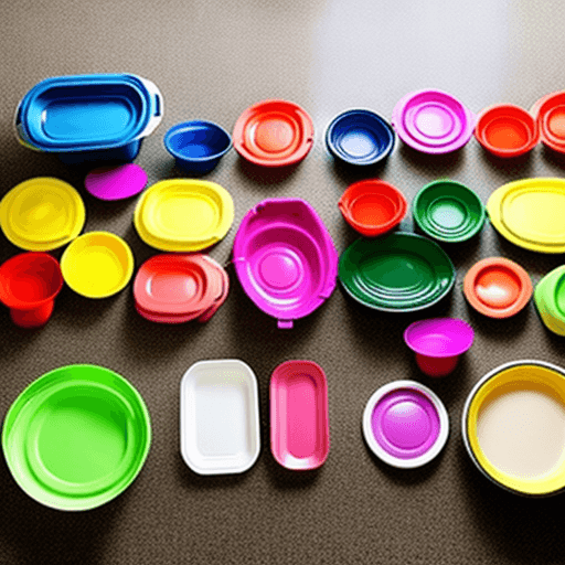 AI generated: tupperware bowls on the floor. 
