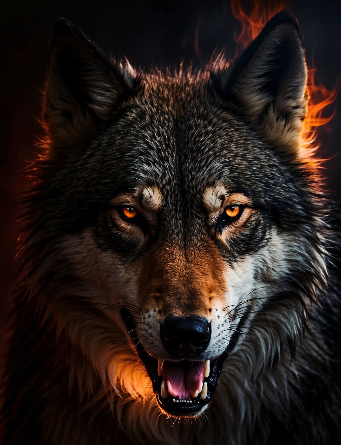 AI generated: wolf from hell

