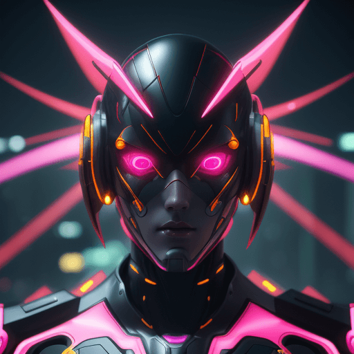 AI generated: Men robots dressed in bright and flashy outfits reminiscent of Japanese anime, in a futuristic-cyber...