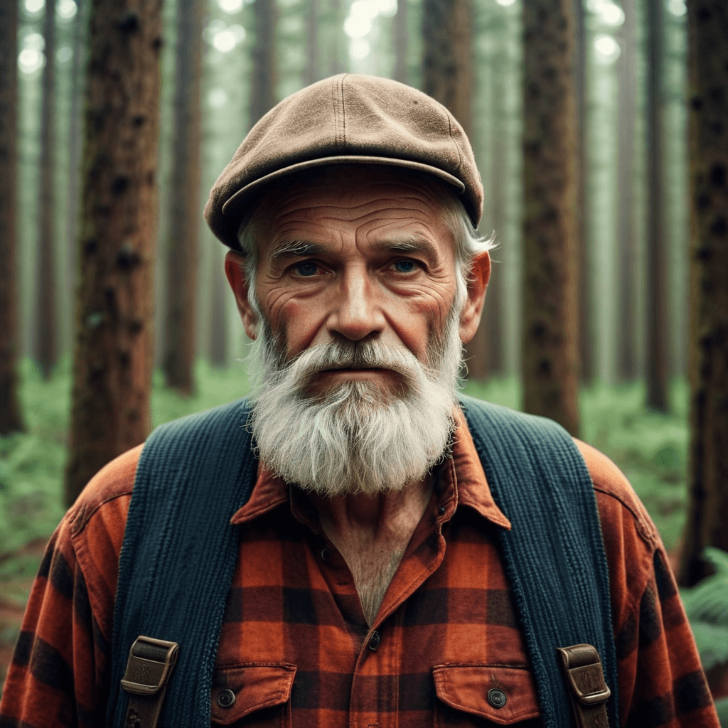 AI generated: old man lumberjack, in a forest --auto --s2