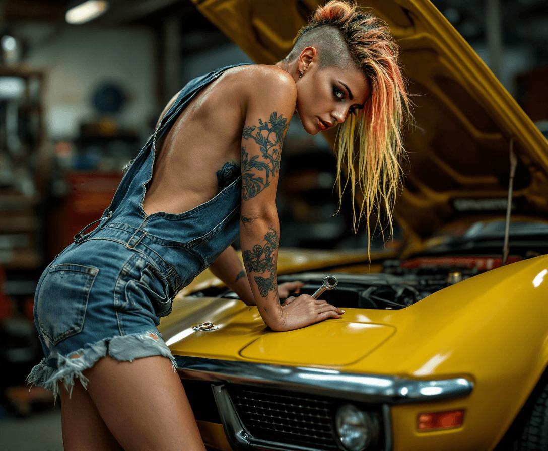 AI generated: A high detailed fashion photography image, ((full body)) photo of a beautiful, multi colored hair fe...