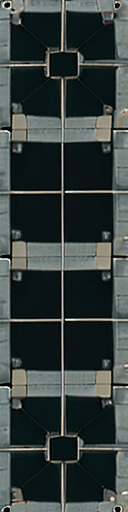 AI generated: cyberpunk mech tiled floor, aerial one point perspective