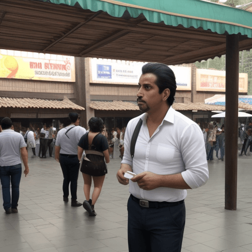 AI generated:  Orinando en publico.