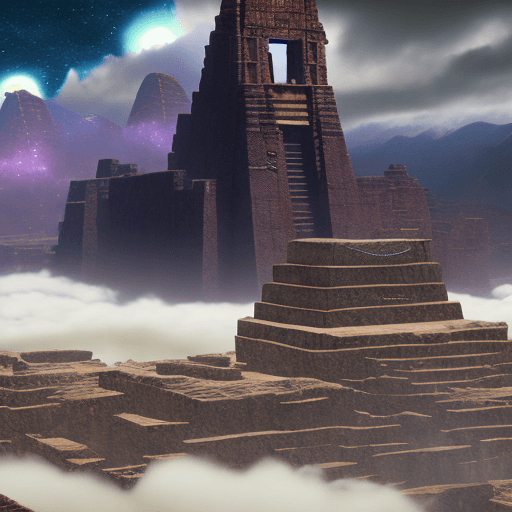 AI generated: Phase-Space Astral Inca ancient city floating in the clouds, photorealistic, octane rendering, 8k, u...