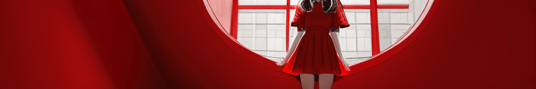 AI generated: A girl in red 