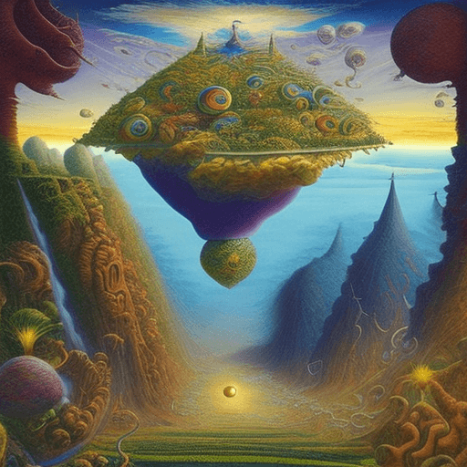 AI generated: The Land Of Couldn't Be Shouldn't Be, surrealism, upside down gravity, expansive, intricate, mysteri...