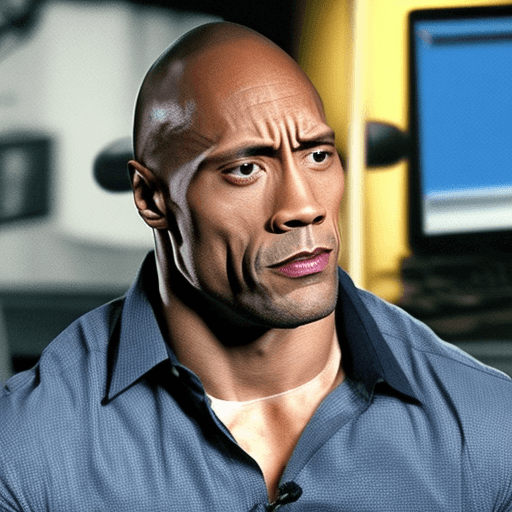 AI generated: The Rock as a IT specialist
