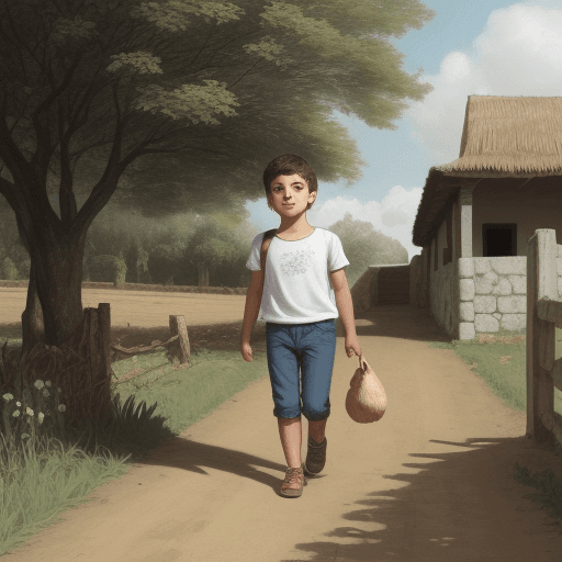 AI generated: joven paseando un su finca