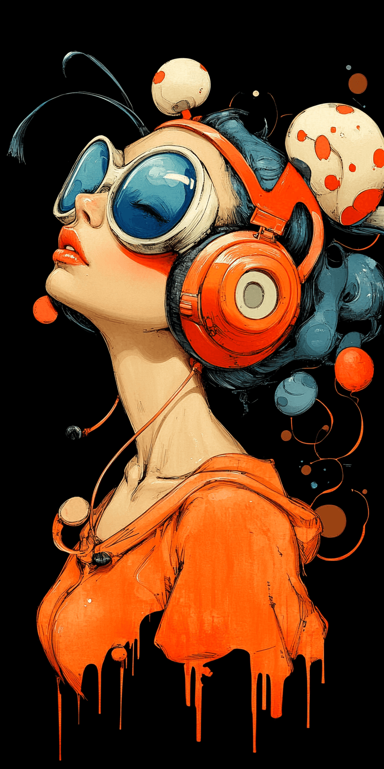 AI generated: female with a futuristic-looking face, in the style of fantastical contraptions, algorithmic artistr...