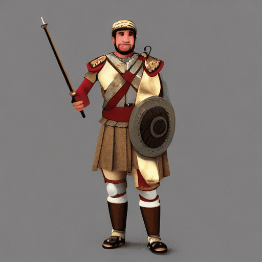 AI generated: roman soldier in pixar style