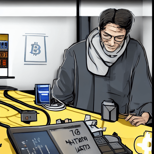 AI generated: satoshi nakamoto in a bitcoin mining lab, photorealism --v 5