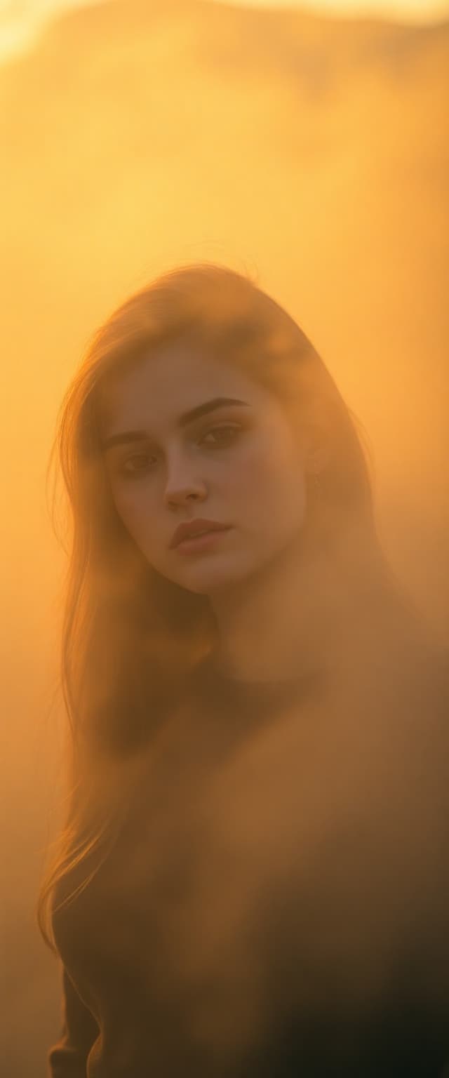 AI generated: "Professional photograph of a supermodel in her early twenties, modernist style. Soft, dreamy atmosp...