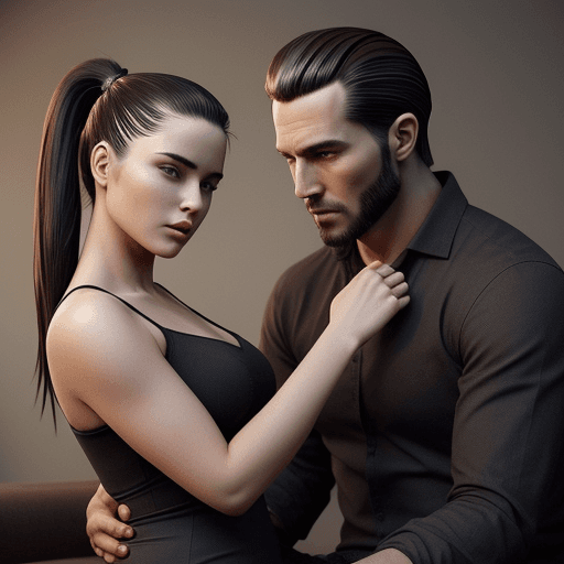 AI generated: ((couple)), 4k, (two realistic figures),(man and woman1, 3), man has slick back hair, (realistic:1. ...