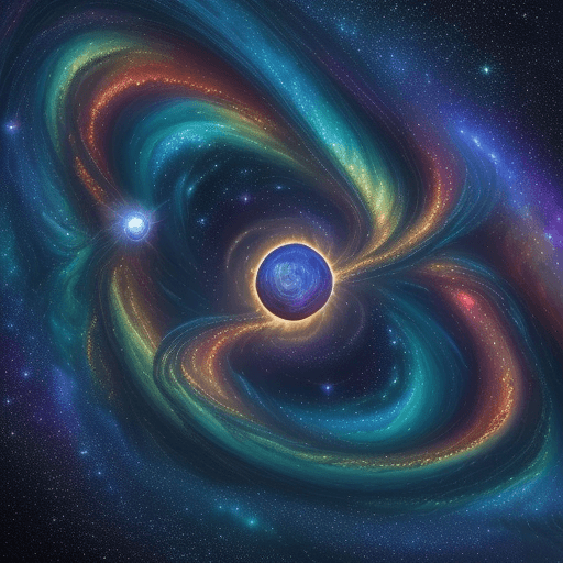 AI generated: a vibrant deep space, where mesmerizing spiraling arms of sparkling stars traverse across the cosmic...