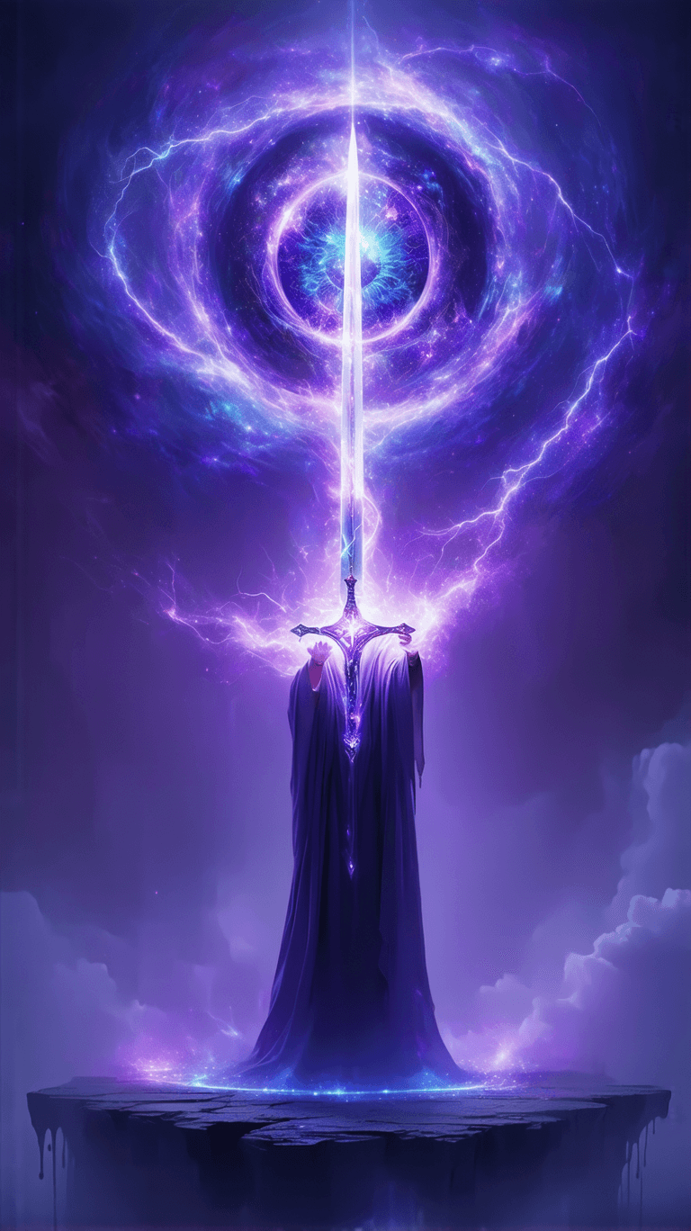 AI generated: 1. The Magician – The Cosmic Alchemist

A mystical figure levitates above a floating obsidian altar,...