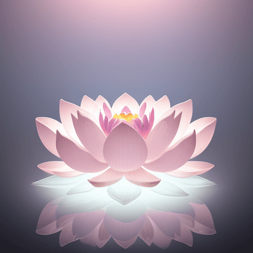AI generated: lotus pods and lotus flowers, solid, profile, sleek glass thickness, transparent, pink and white and...