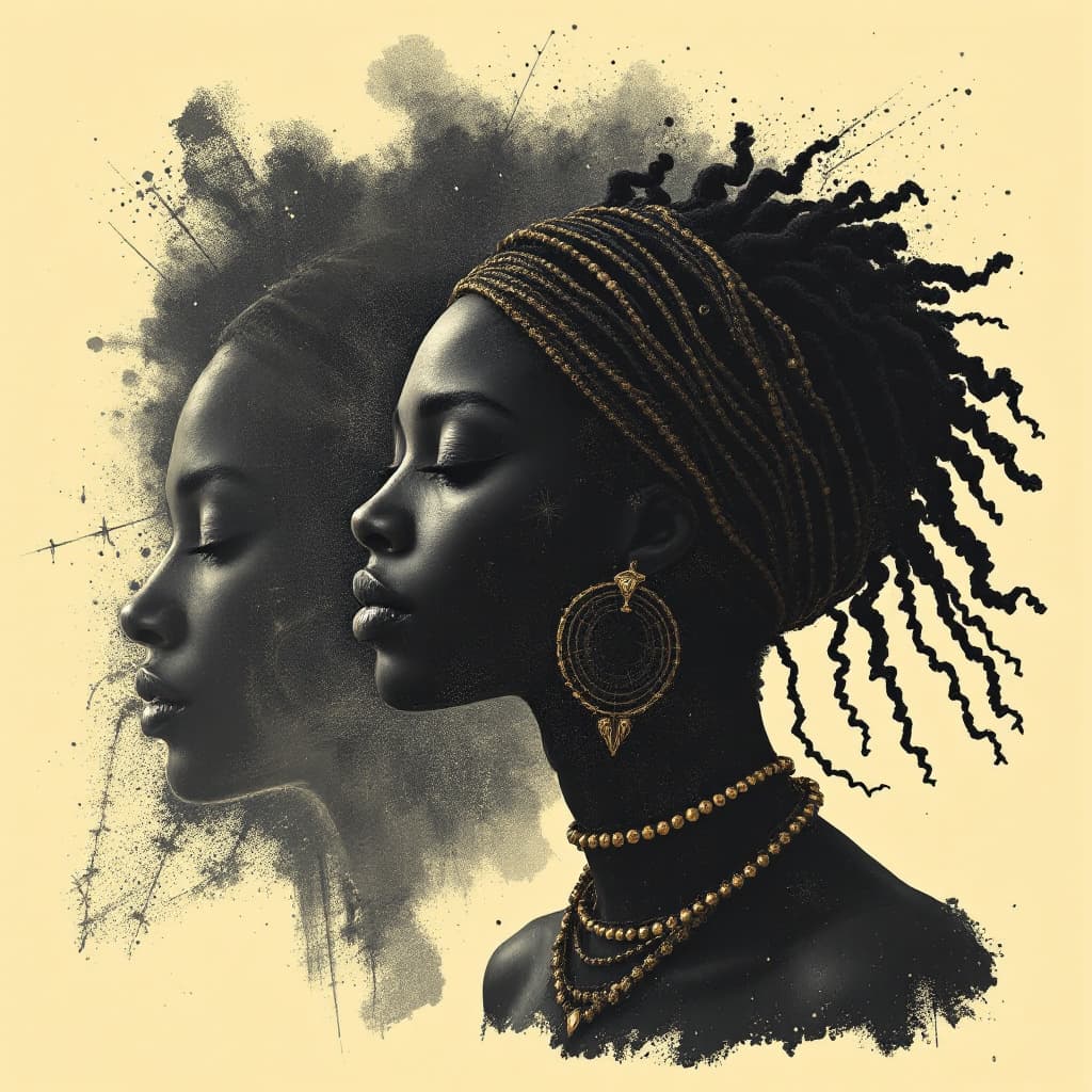 AI generated: generate an image of A black African depicting mental slavery 

