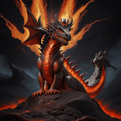 AI generated: PCreate a hyper-maximalist, cinematic painting with a volcanic lava theme. The scene features a form...