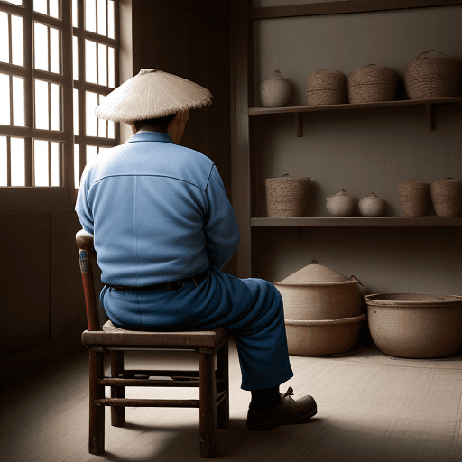 AI generated: High resolution photography interior design, a chinese middle age farmer, farming in a field, we can...