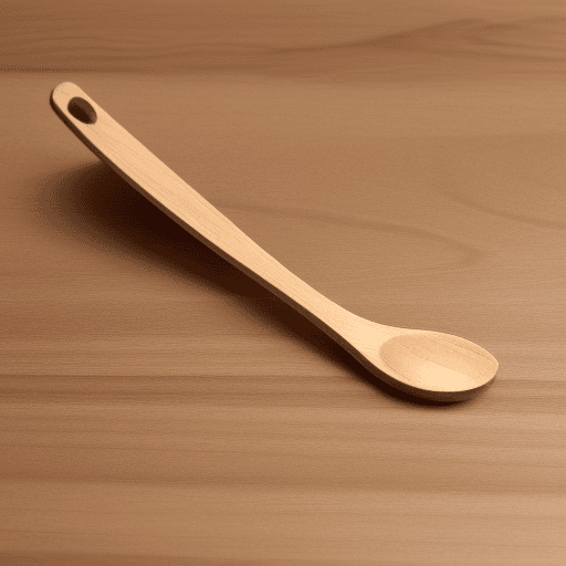 AI generated: foldable spoon  with hinge in wood