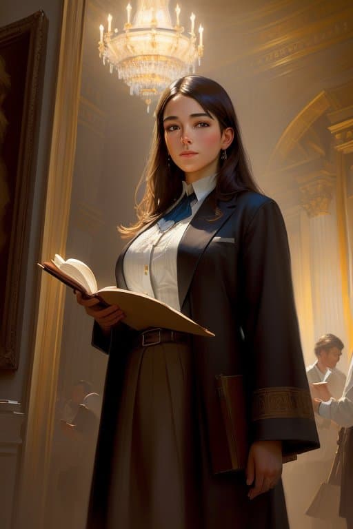 AI generated: professional portrait, stately building, ancient library of alexandria, heavy brushstrokes, textured...