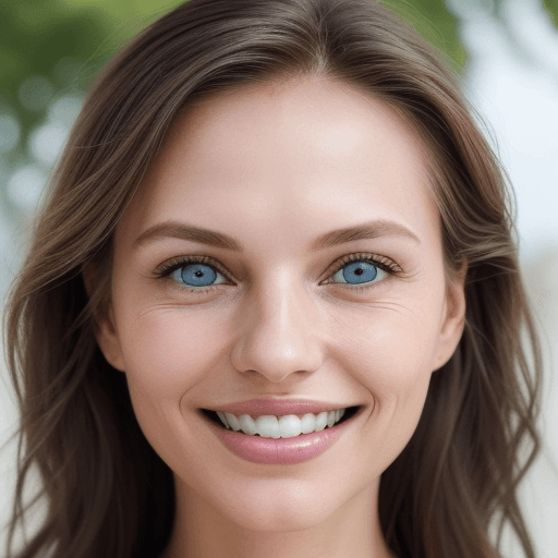 AI generated: The image is a close-up portrait of a woman with striking features. She has fair skin, high cheekbon...