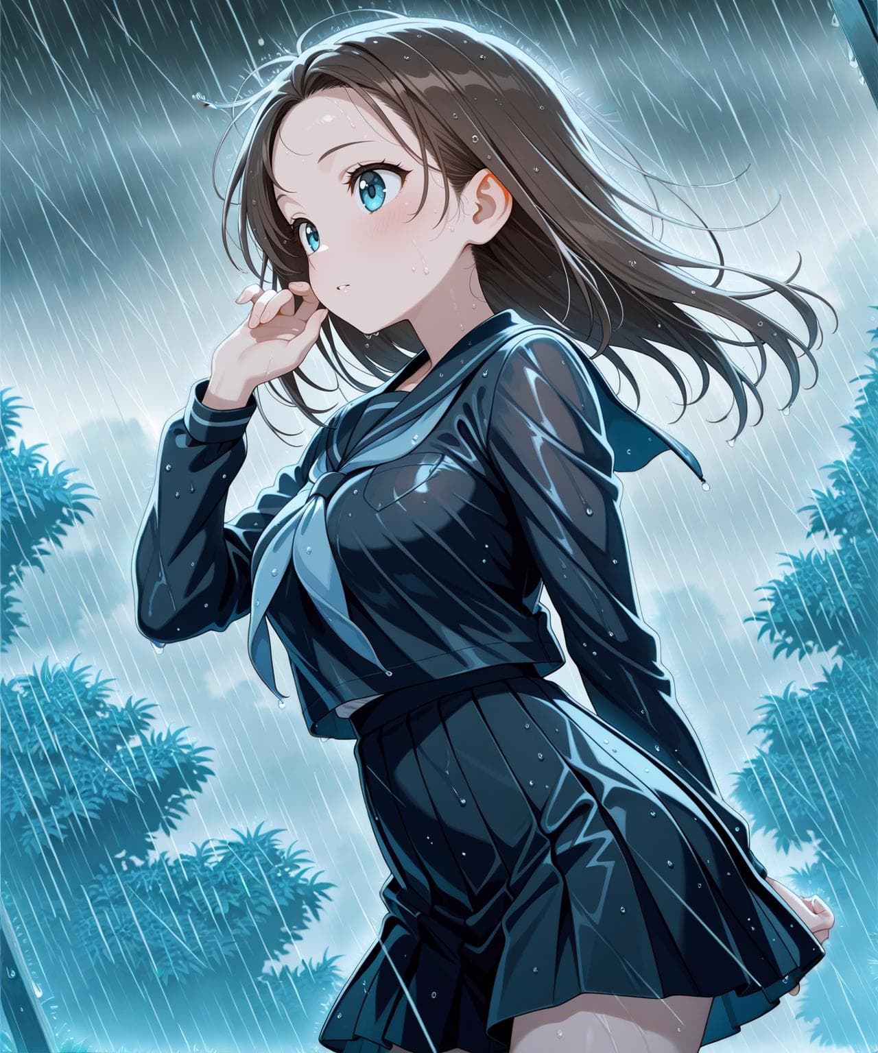 Civitai 横殴りの雨 / Sideways rain.