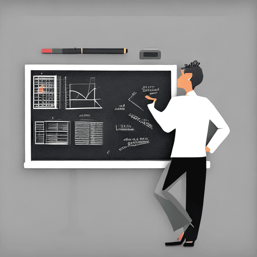 AI generated: mdjrny-v4 style png white background, person presenting a plan on a whiteboard, in the style of anim...