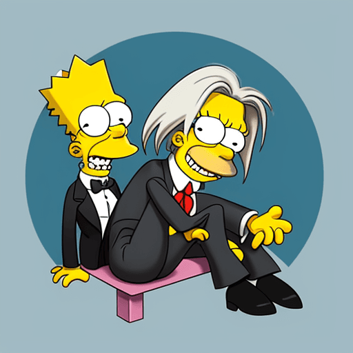 AI generated: 2d cartoon with simpsons style of Franz Liszt 