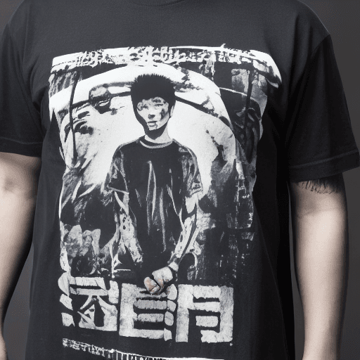AI generated: portrait of baji keisuke with metal band tshirt