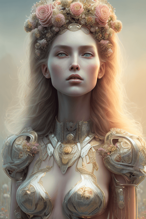 AI generated: mdjrny-v4 style of hyperrealistic full length portrait of gorgeous goddess | standing in field full ...