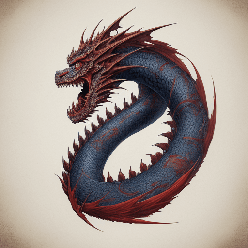 AI generated: japanese dragon tattoo drawing, in the style of matthias jung, kerem beyit, uhd image, authentic dep...