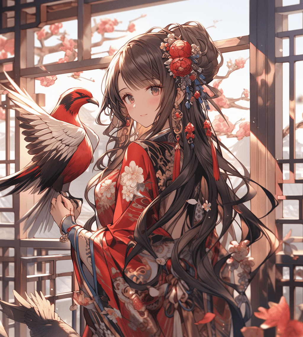 AI generated: omaha hong ginkaku's hd backgrounds, in the style of feminine portraiture, mythical themes, high qua...