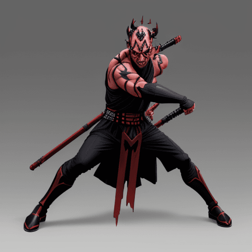 AI generated: Anime Darth Maul in a power pose full body with no background