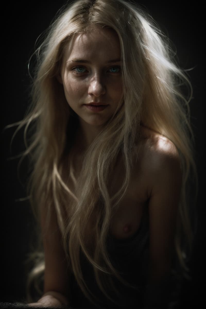 AI generated: body (turned:1.1) to the photograph of a young (shyly:0.8) (smiling:0.8) nude (curvy:0.9) icelandic ...