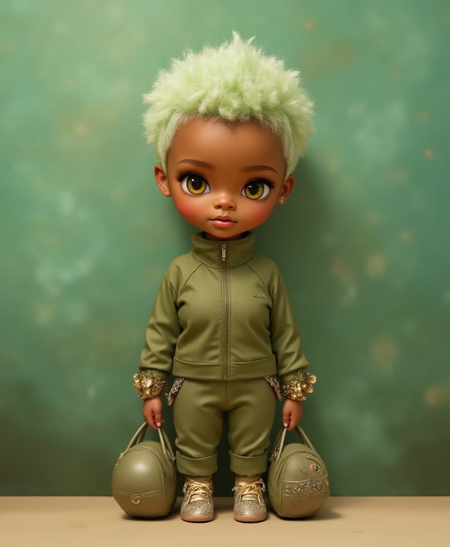 AI generated: A 4k hyper-realistic acrylic glossy oil painting airbrushed hyperdetailed, stunningly beautiful chib...