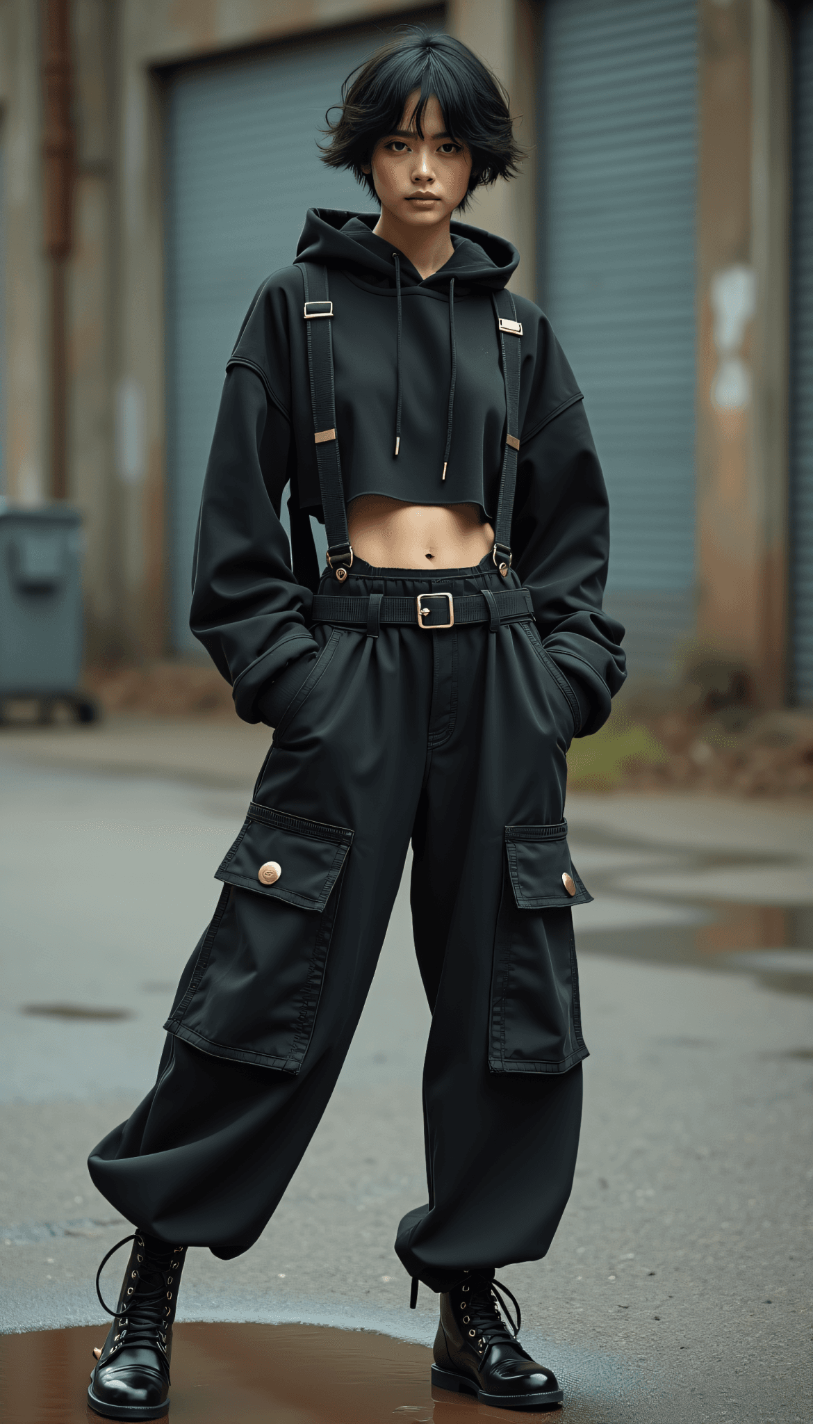 AI generated: High Fashion, a photo of a slim, small breast, flat chest, abs, young asian female supermodel, with ...