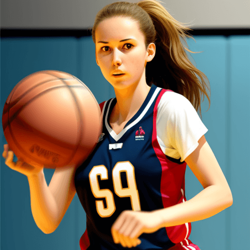 AI generated: a women playing basketball very good