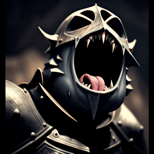 AI generated: a funny looking screaming knight, 8k , hd , colored, funny